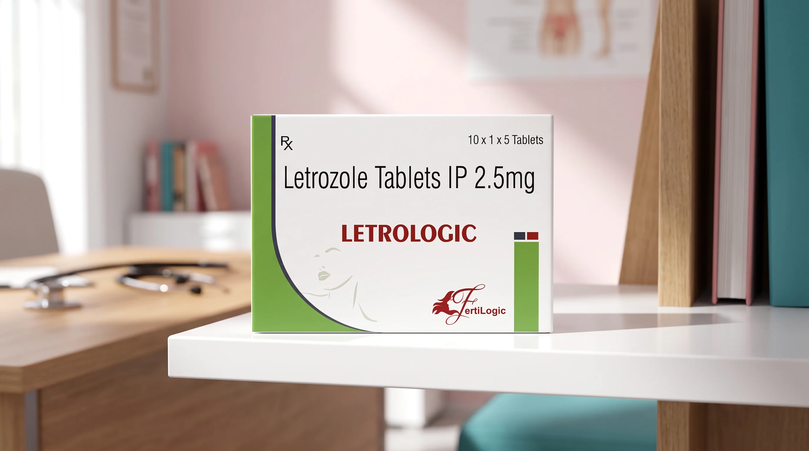 LetroLogic box on a gynecology clinic shelf